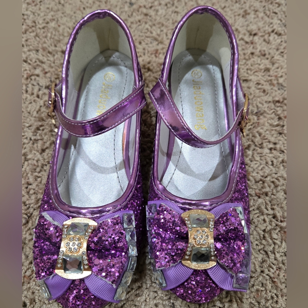Purple Sparkly Kid's Dress Shoes